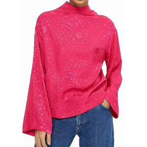 Topshop + Jacquard kimono Sleeve Top